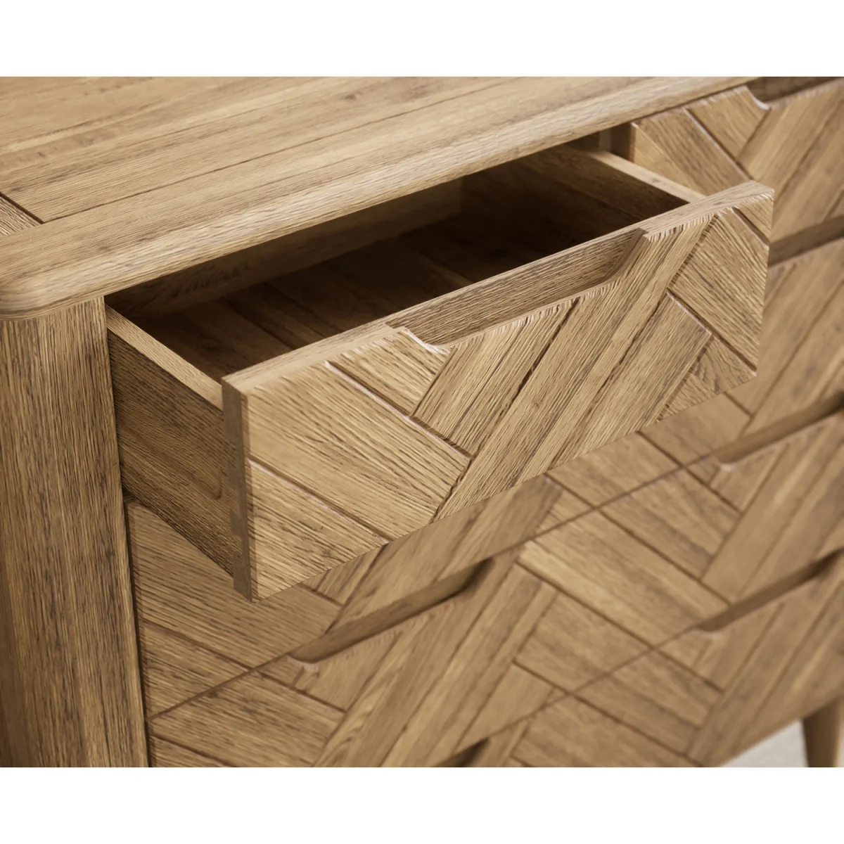 Parven Solid Oak 2 Over 3 Chest of Drawers – image 7