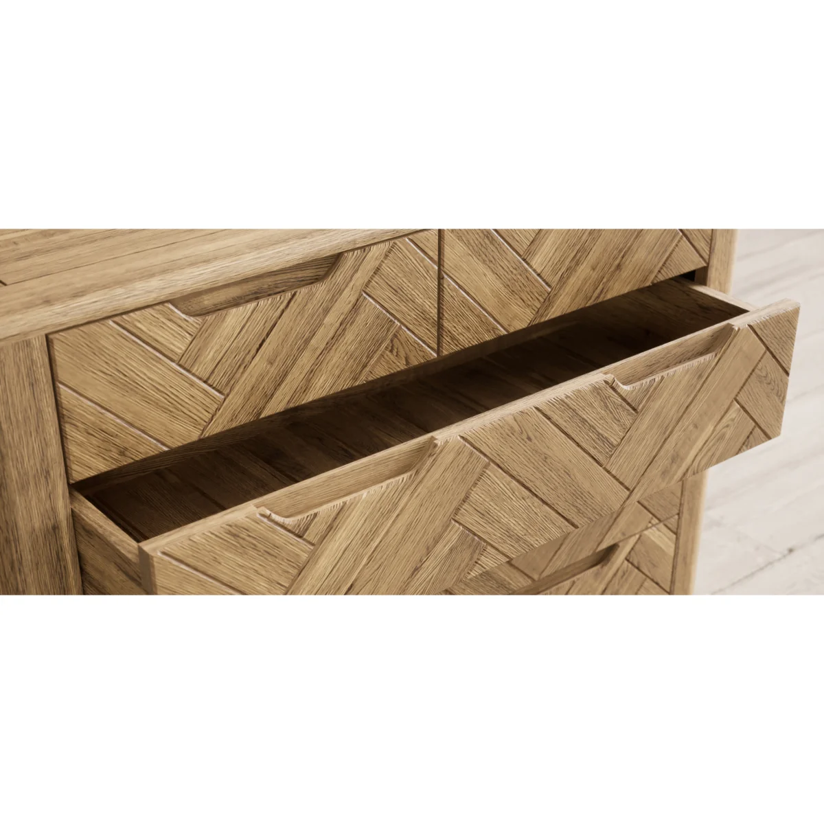 Parven Solid Oak 2 Over 3 Chest of Drawers – image 10