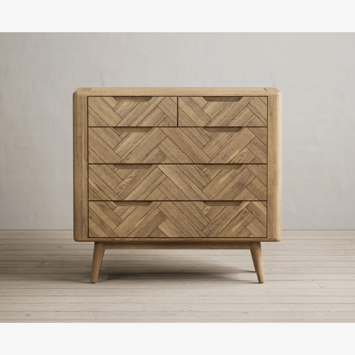 Parven Solid Oak 2 Over 3 Chest of Drawers – image 1