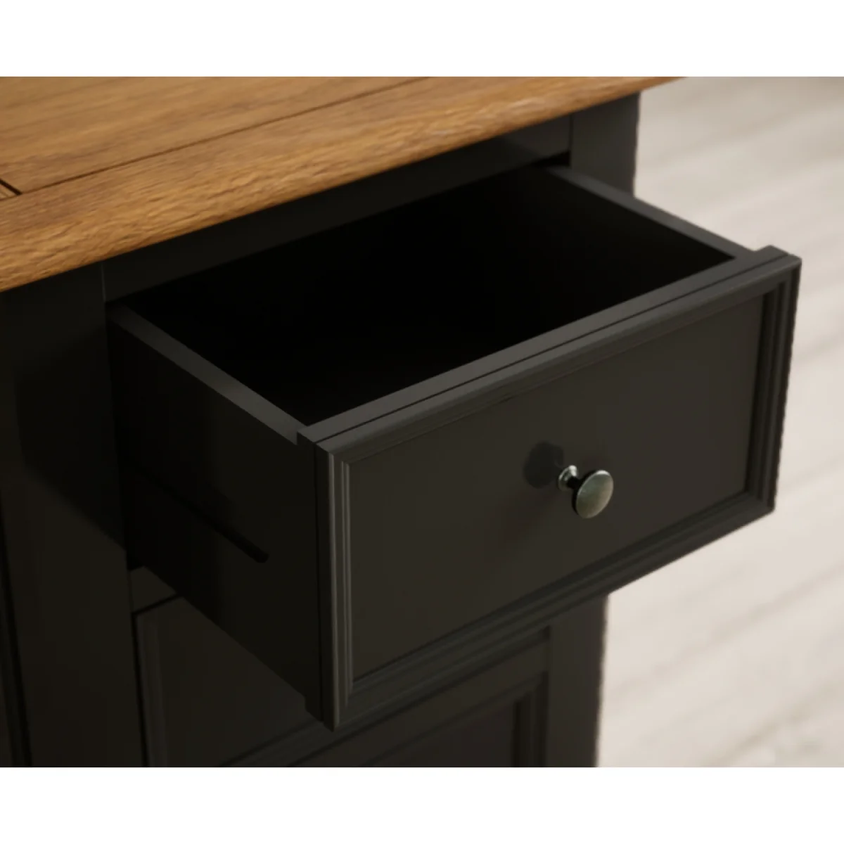 Charlton Oak and Black Painted 5 Drawer Tallboy – image 6