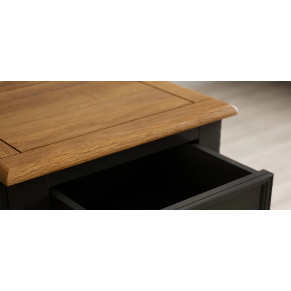 Charlton Oak and Black Painted 5 Drawer Tallboy – image 9