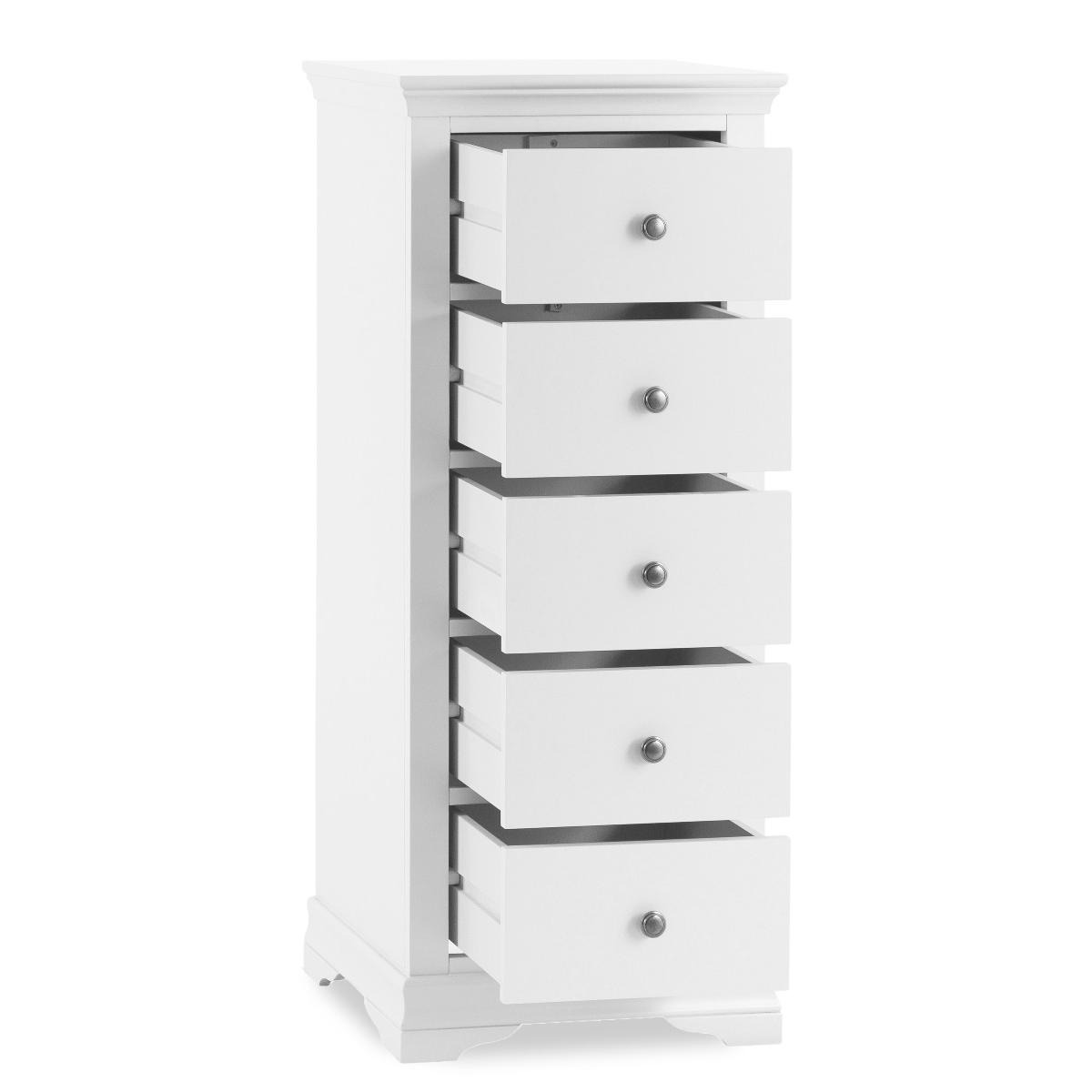 Brooklyn White 5 Drawer Wellington Chest – image 3
