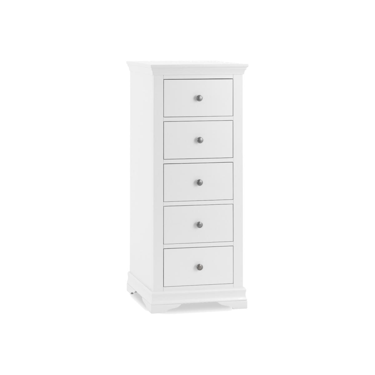 Brooklyn White 5 Drawer Wellington Chest – image 1