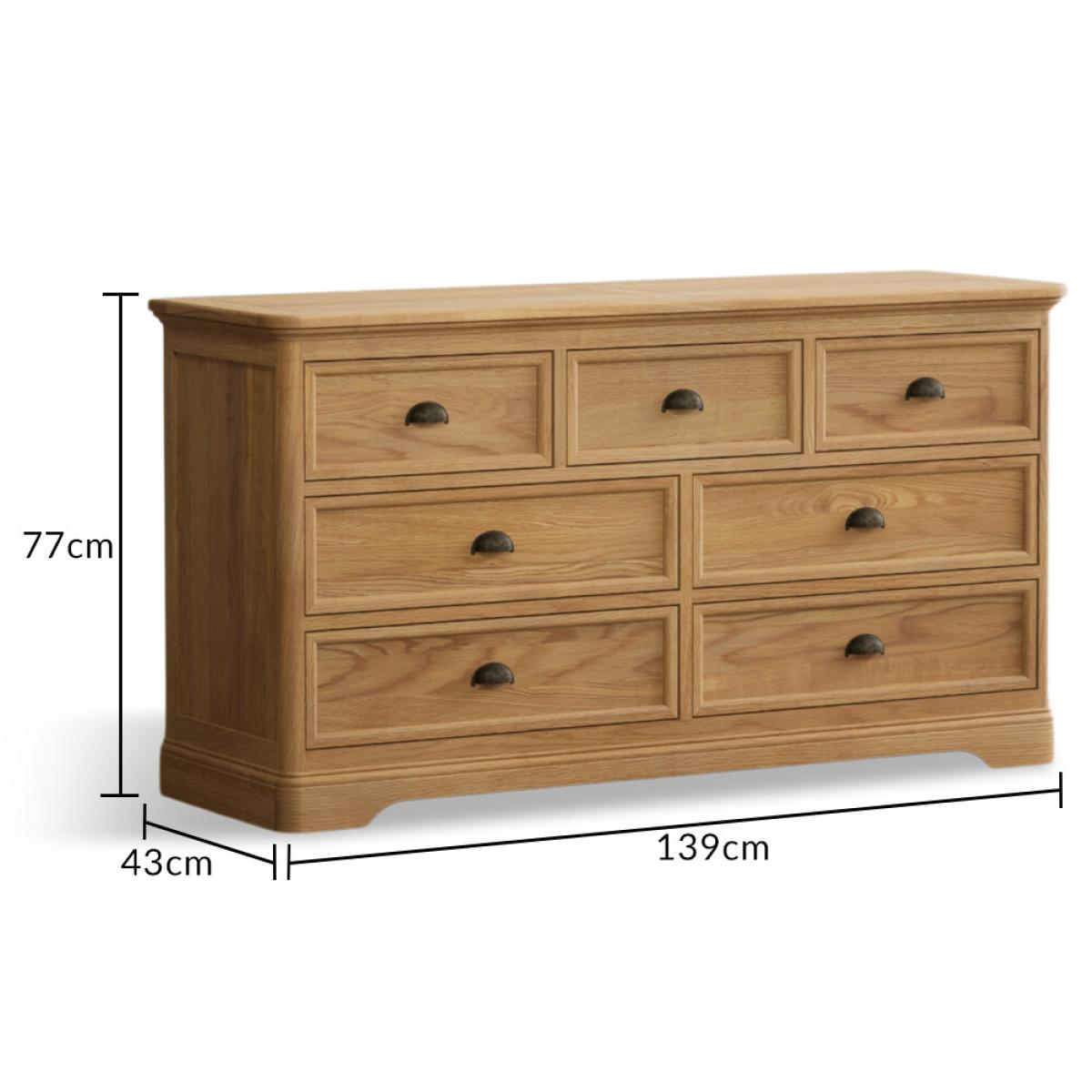 Bridstow Solid Oak Wide Chest Of Drawers – image 9
