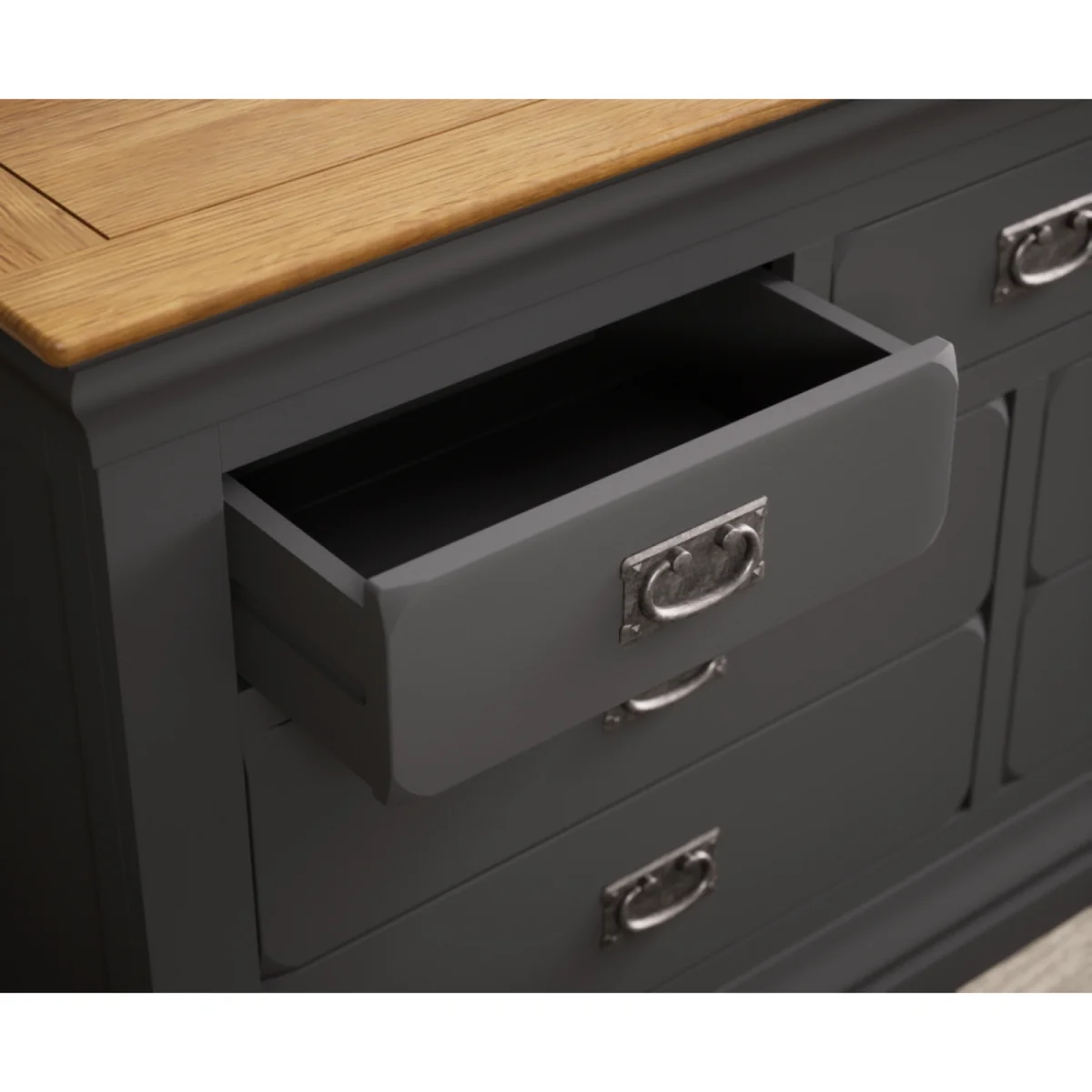 Charwood Oak and Charcoal Painted Wide Chest of Drawers – image 4