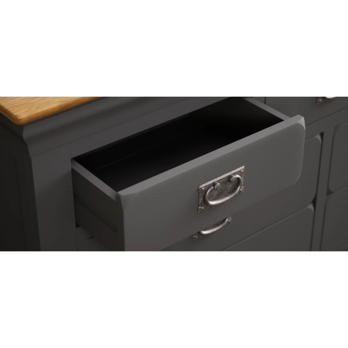 Charwood Oak and Charcoal Painted Wide Chest of Drawers – image 10