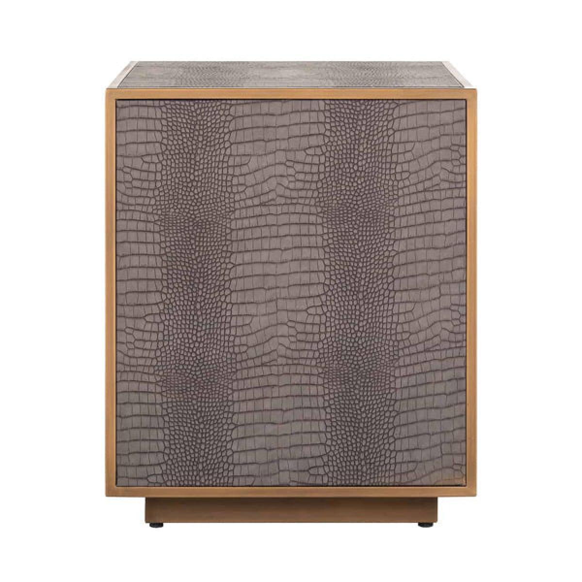 Richmond Classio 3 Drawers Vegan Leather Brushed Gold Chest of Drawers – image 2