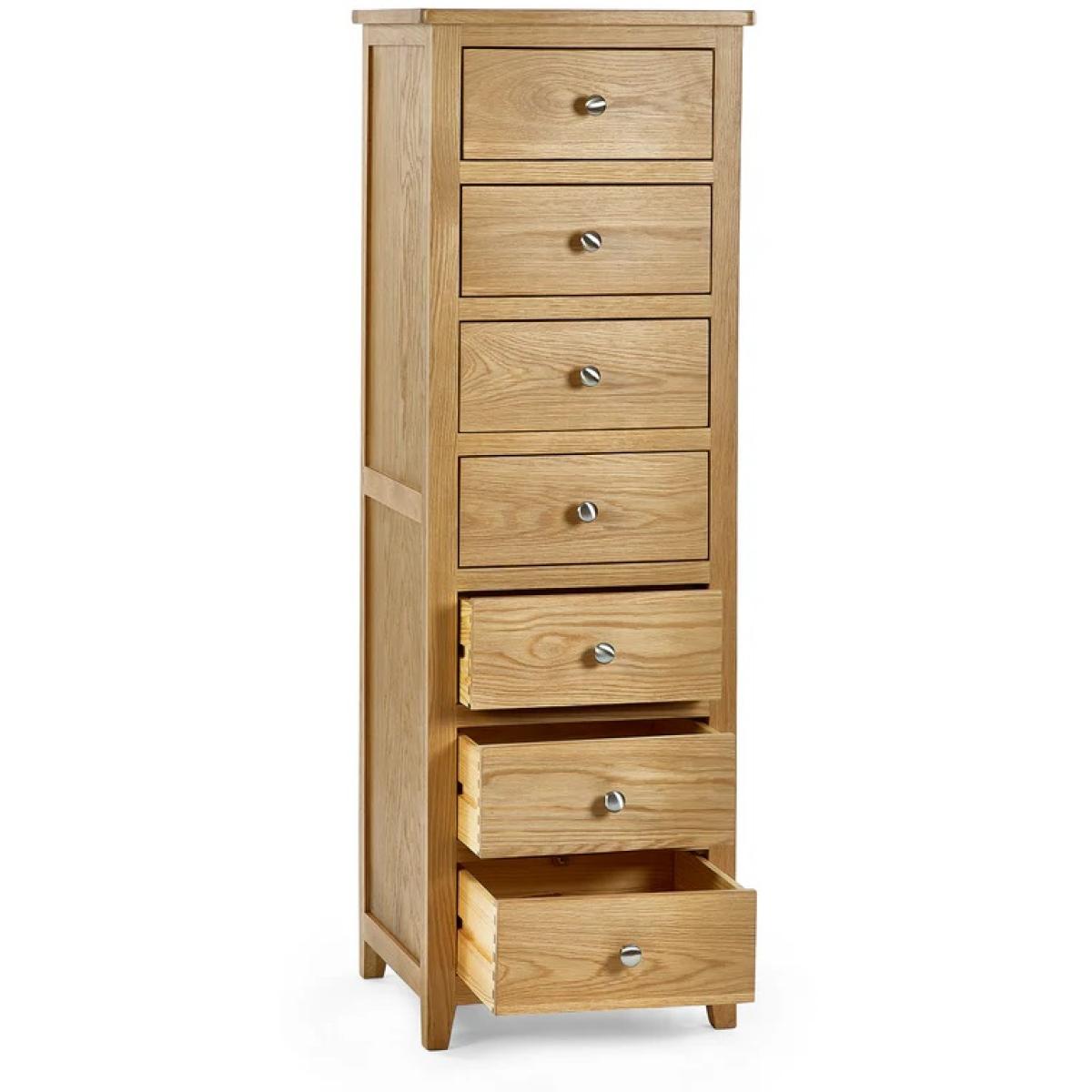 Julian Bowen Mallory 7 Drawer Narrow Chest In LightWood – image 8