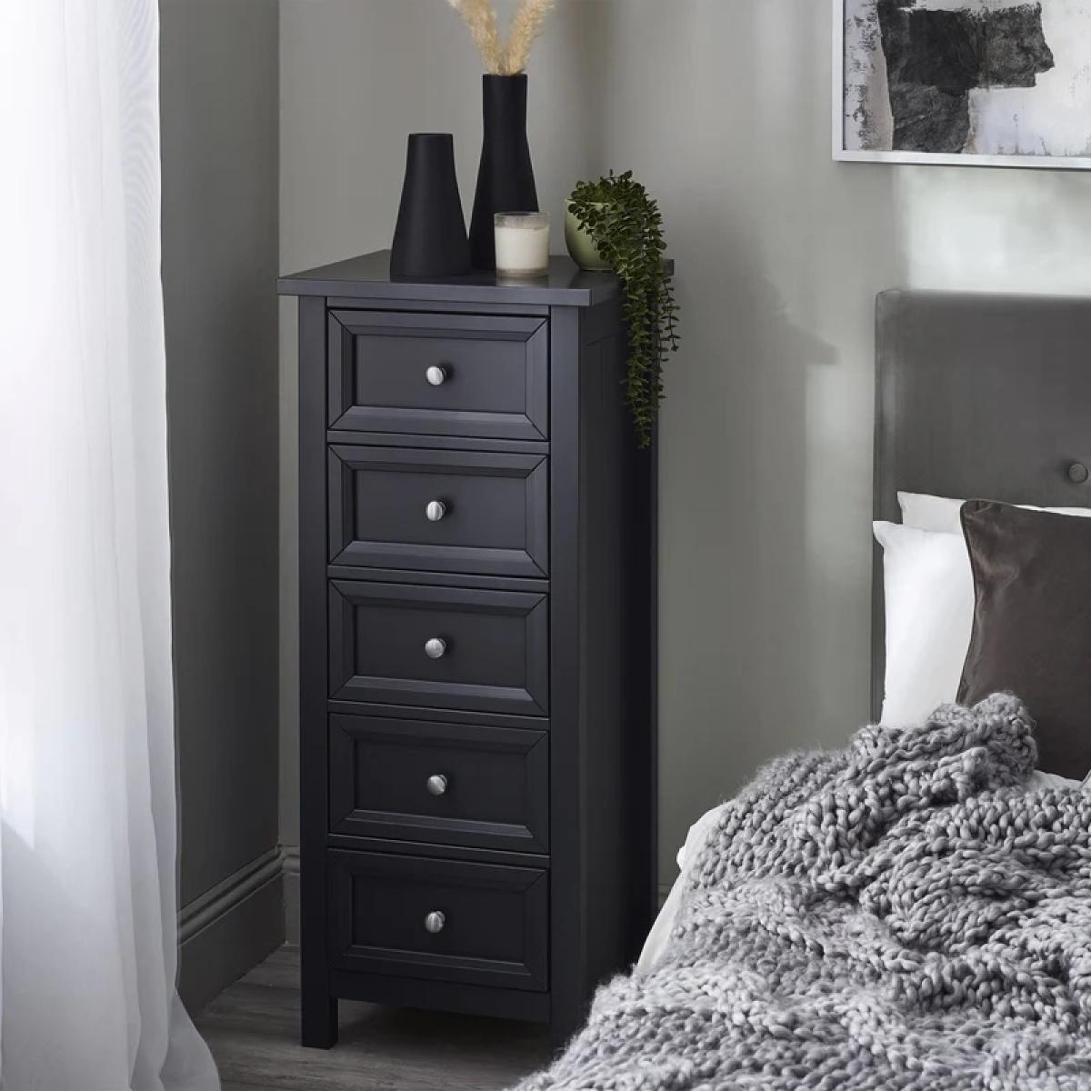 Julian Bowen Maine 5 Drawer Tall Chest - Anthracite – image 1