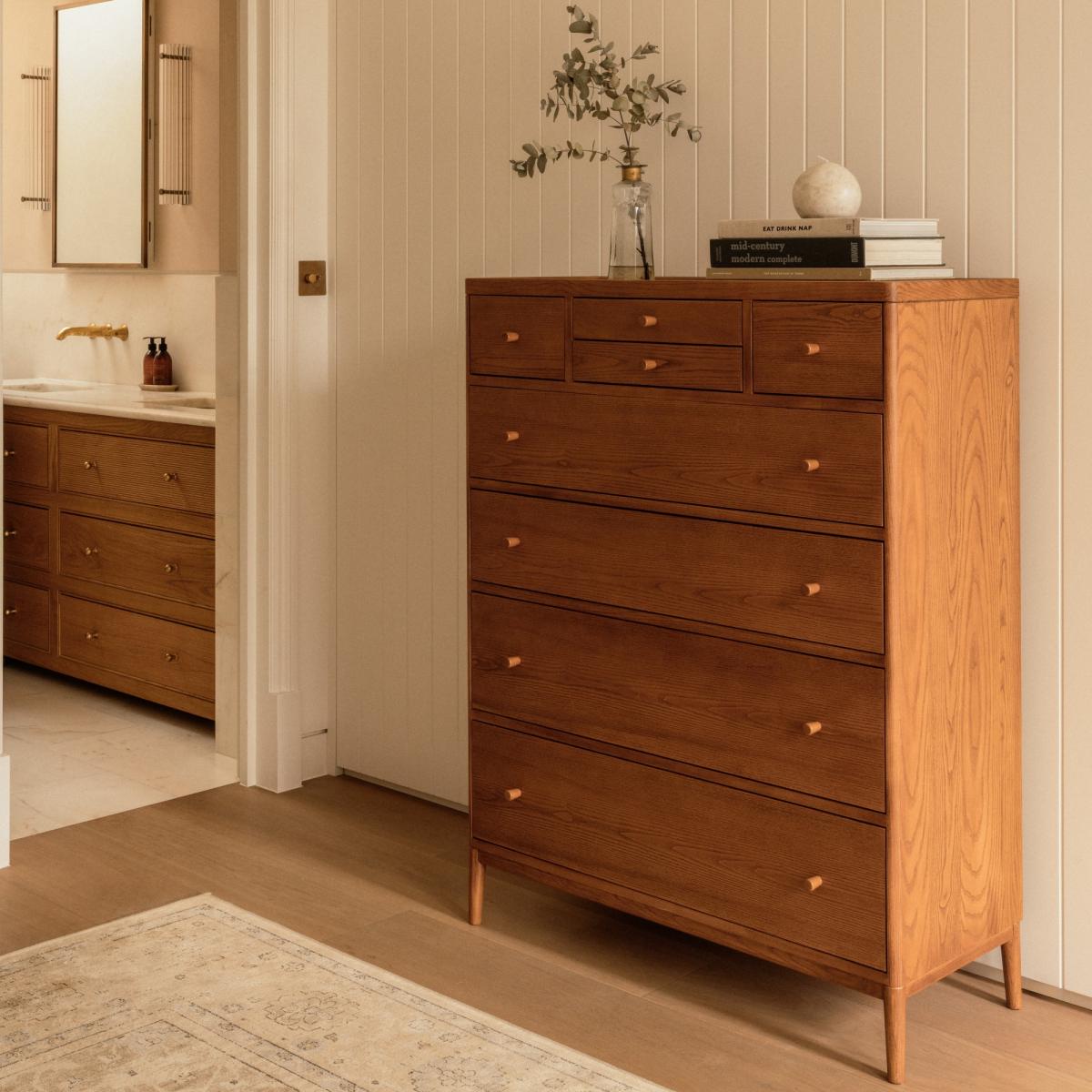 Ercol Salina 8 Drawer Tall Chest of Drawers In Vintage – image 2