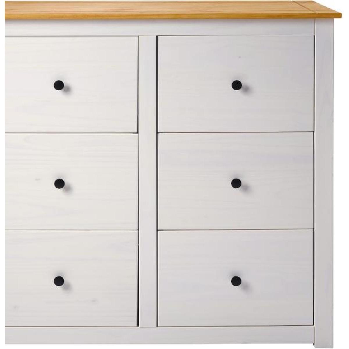 Panama 6 Drawer Chest Of Drawers - White – image 4