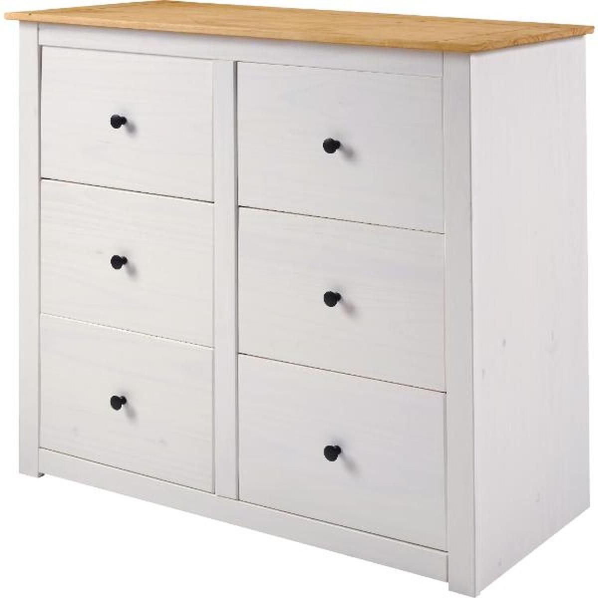 Panama 6 Drawer Chest Of Drawers - White – image 1