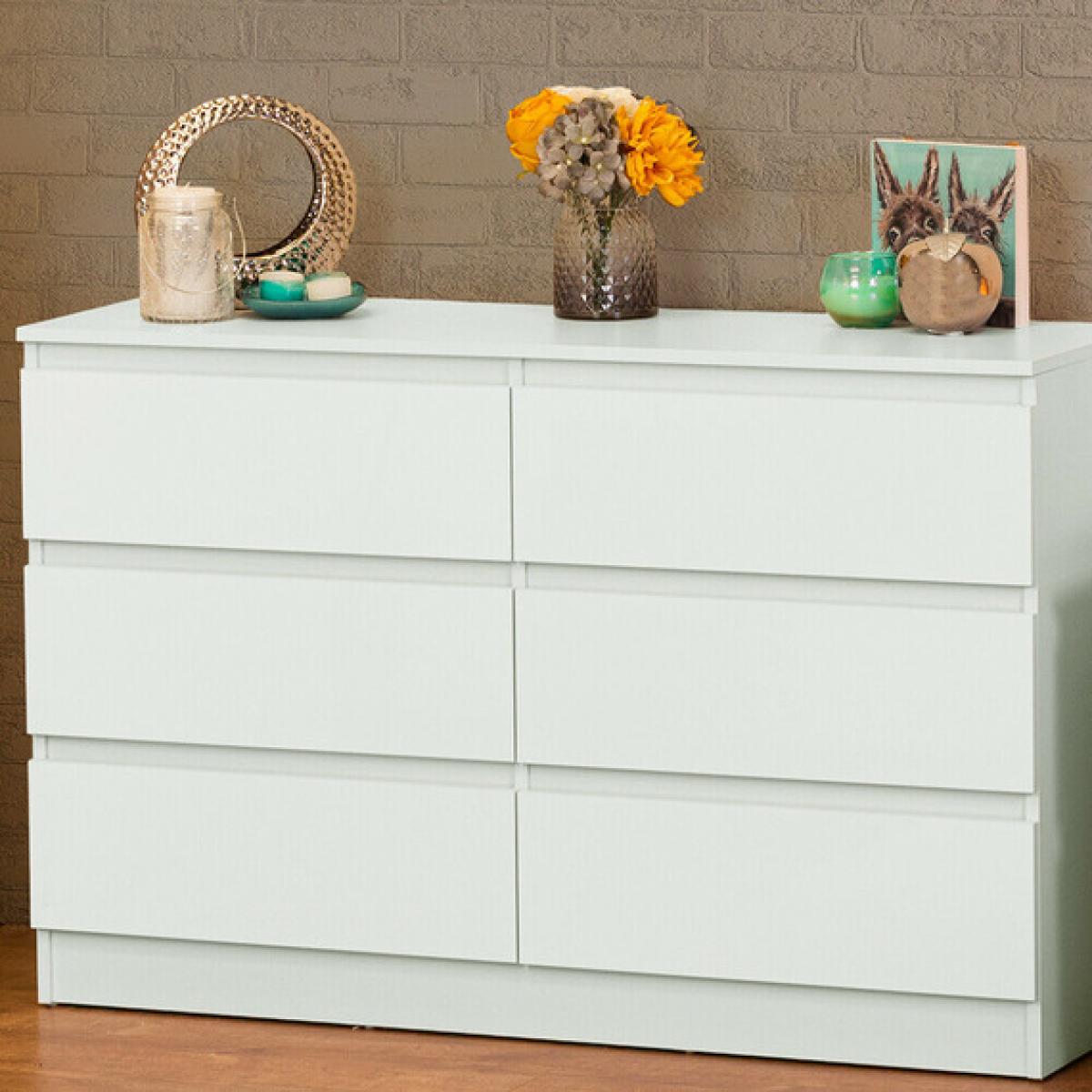 Carlton 6 Drawer Chest Matt White - Matt White