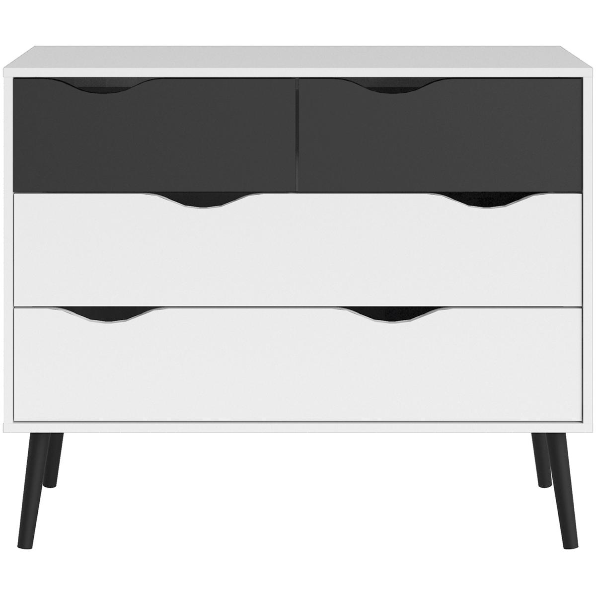 Toyen Chest of Four Drawers - White and Black Matt – image 2