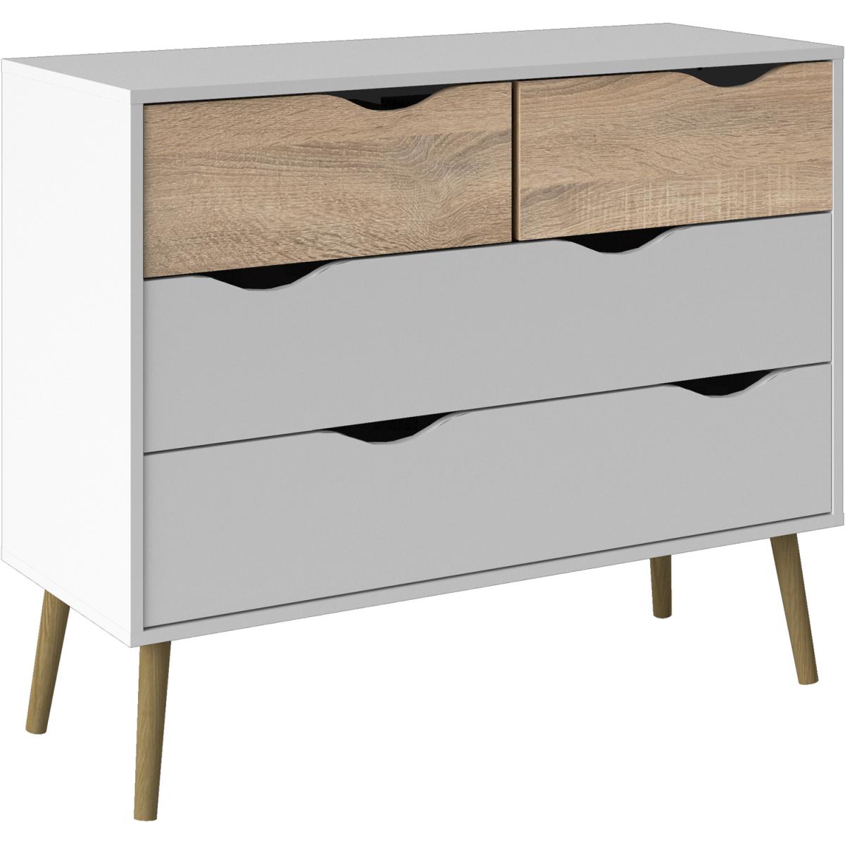 Toyen Chest of Four Drawers - White and Black Matt – image 11
