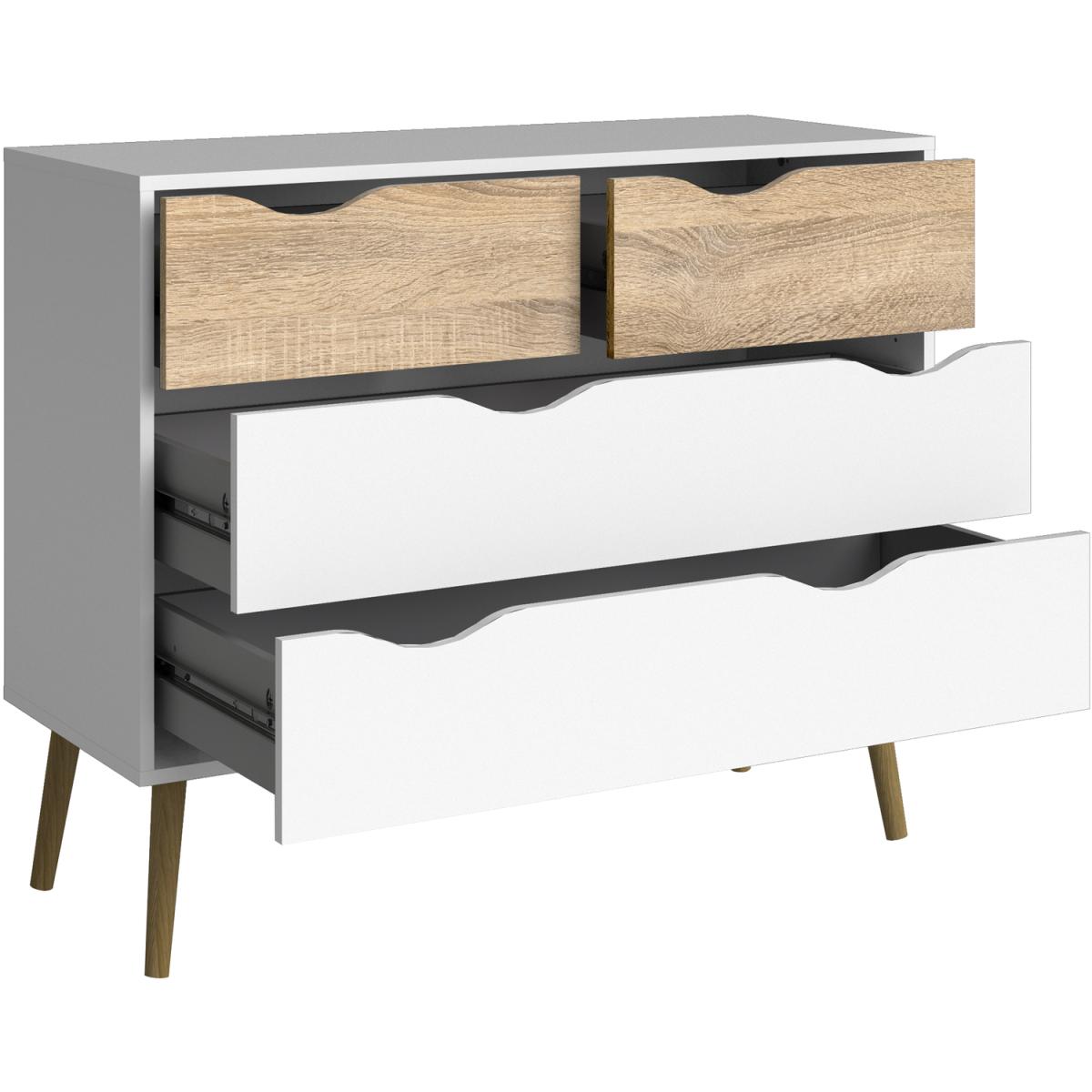 Toyen Chest of Four Drawers - White and Black Matt – image 12