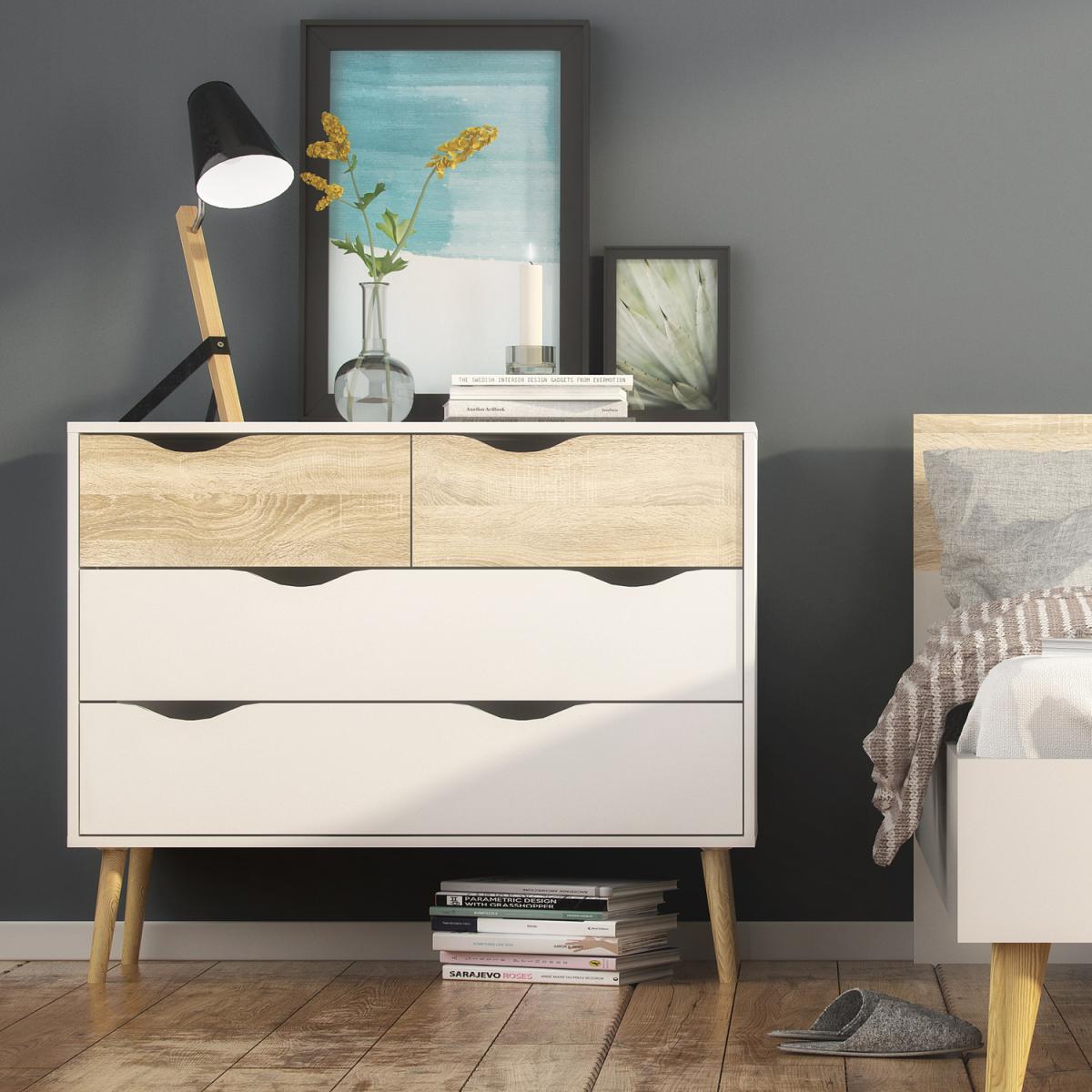 Toyen Chest of Four Drawers - White and Black Matt – image 13