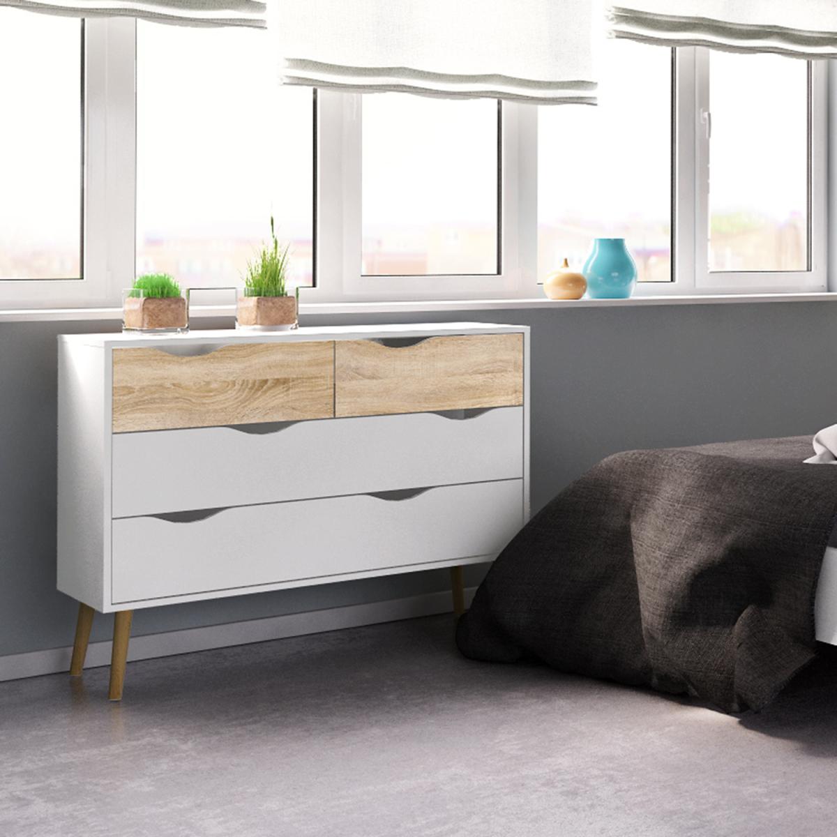Toyen Chest of Four Drawers - White and Black Matt – image 14
