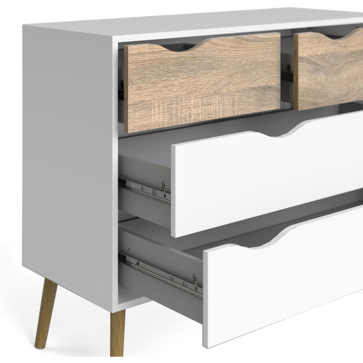Toyen Chest of Four Drawers - White and Black Matt – image 15