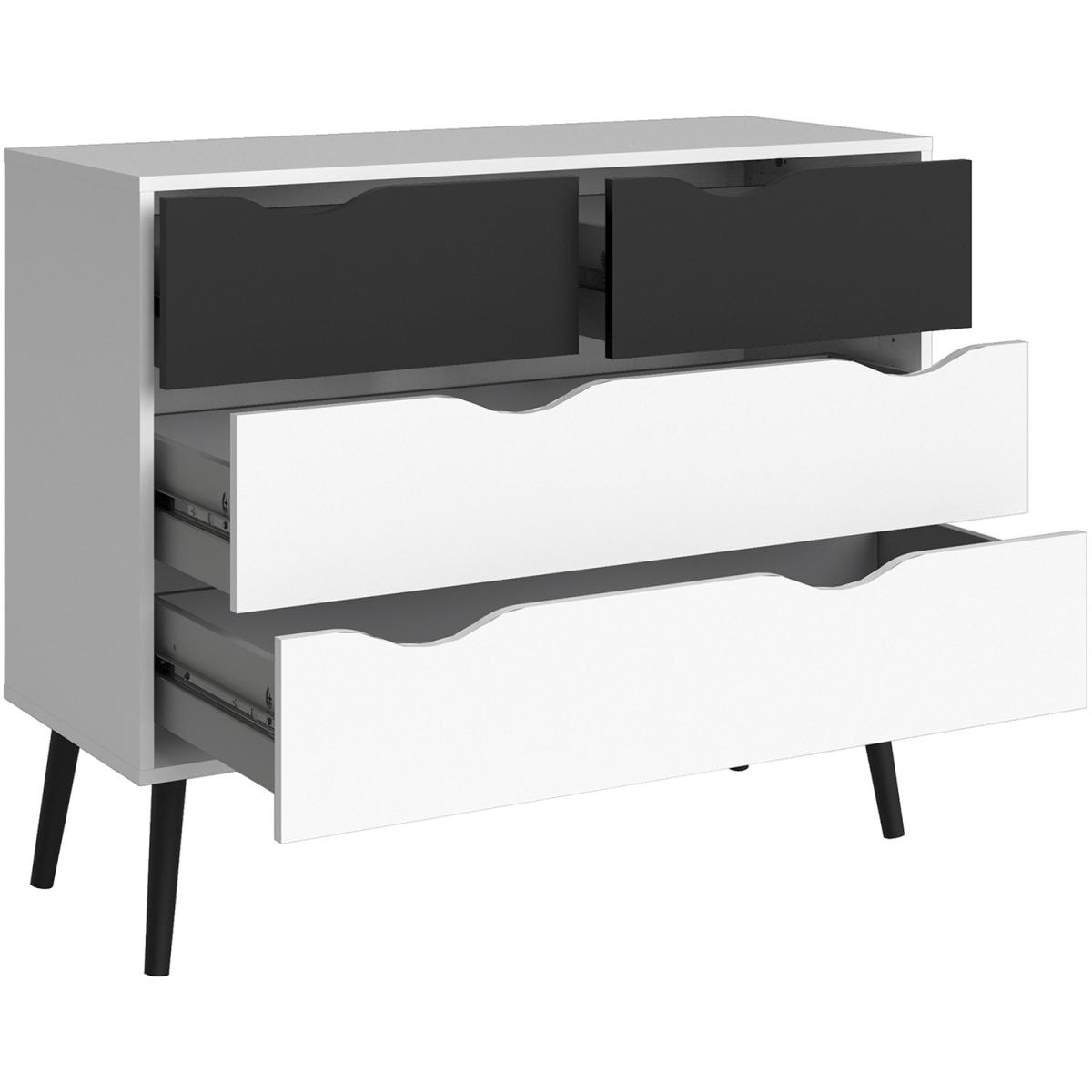 Toyen Chest of Four Drawers - White and Black Matt – image 3