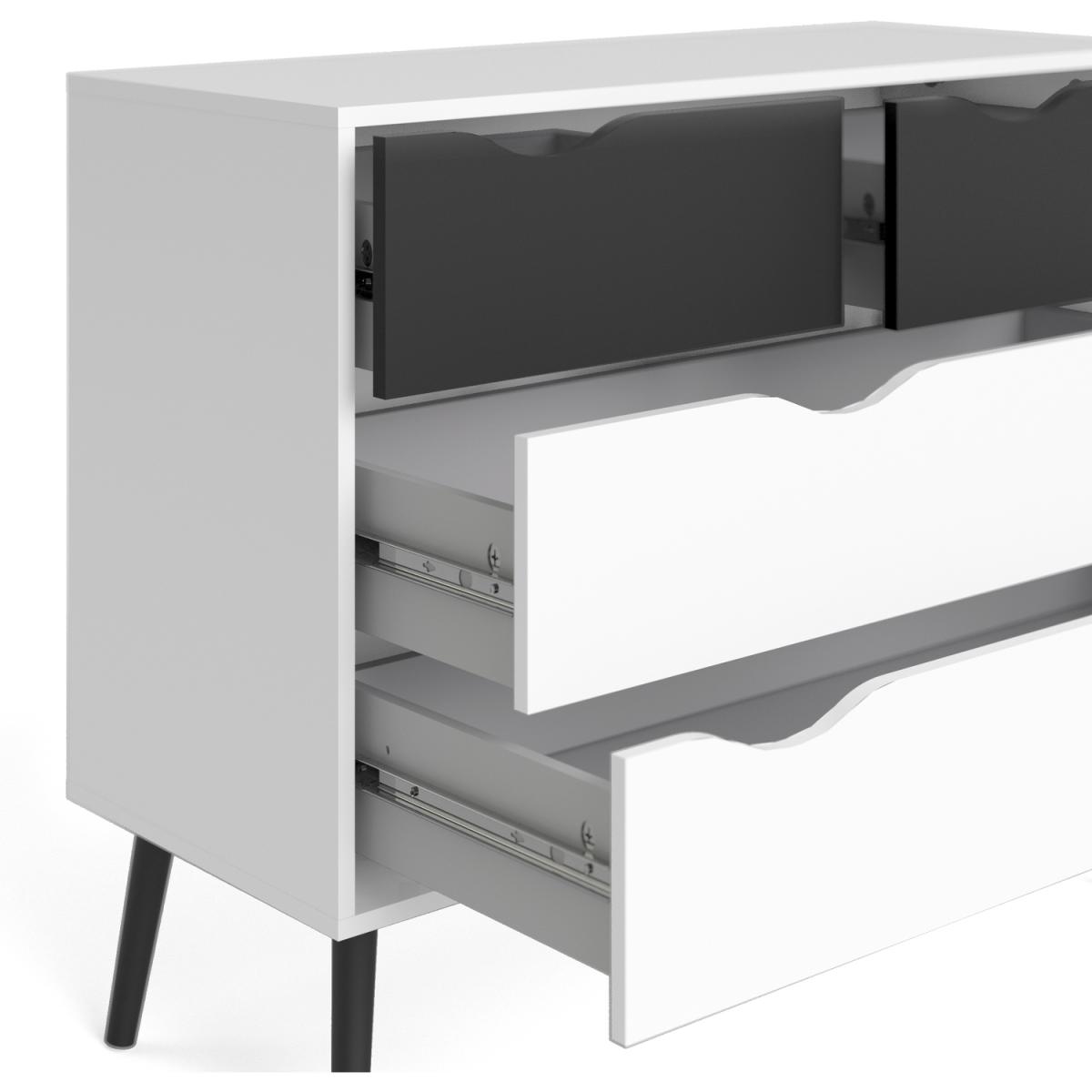Toyen Chest of Four Drawers - White and Black Matt – image 5