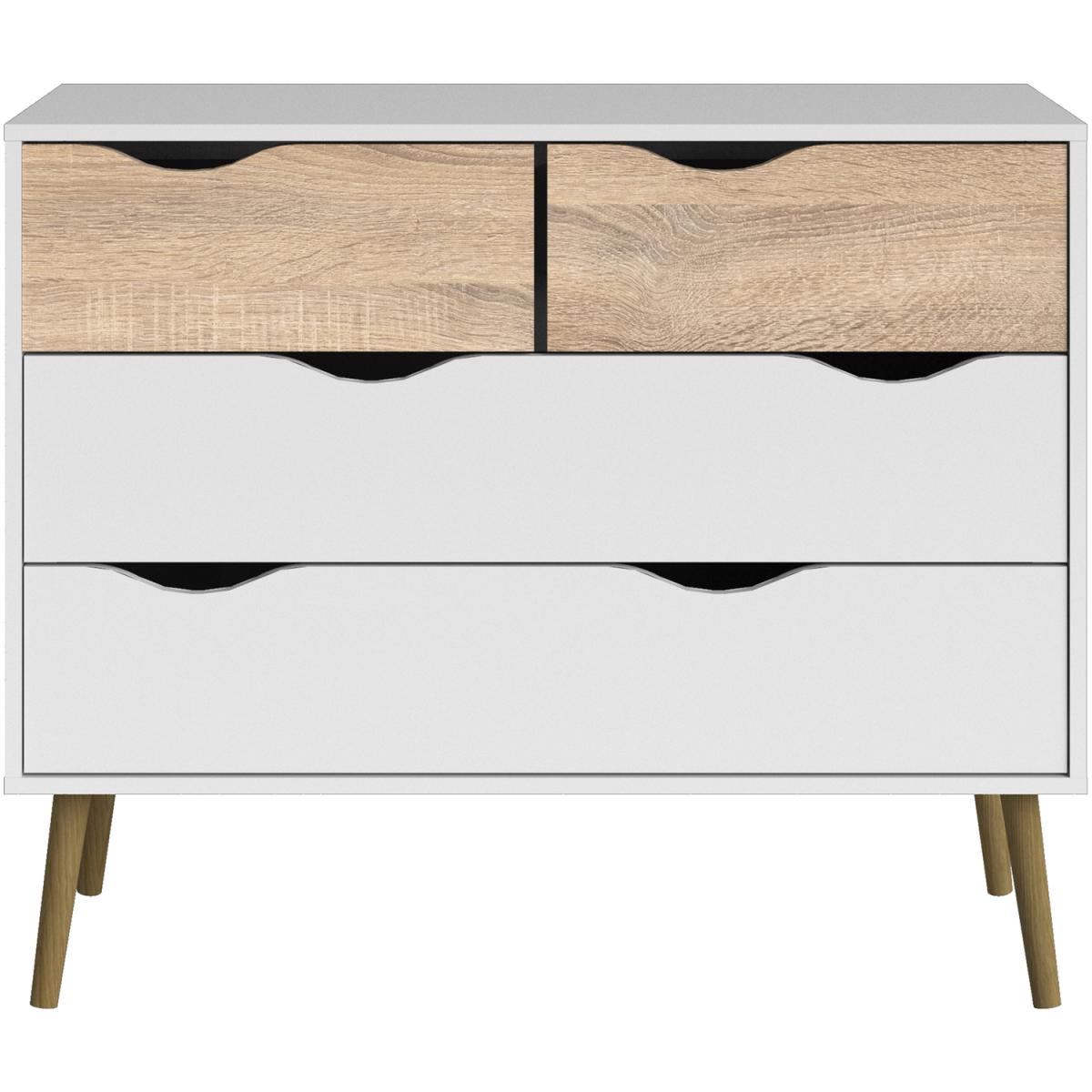 Toyen Chest of Four Drawers - White and Black Matt – image 9