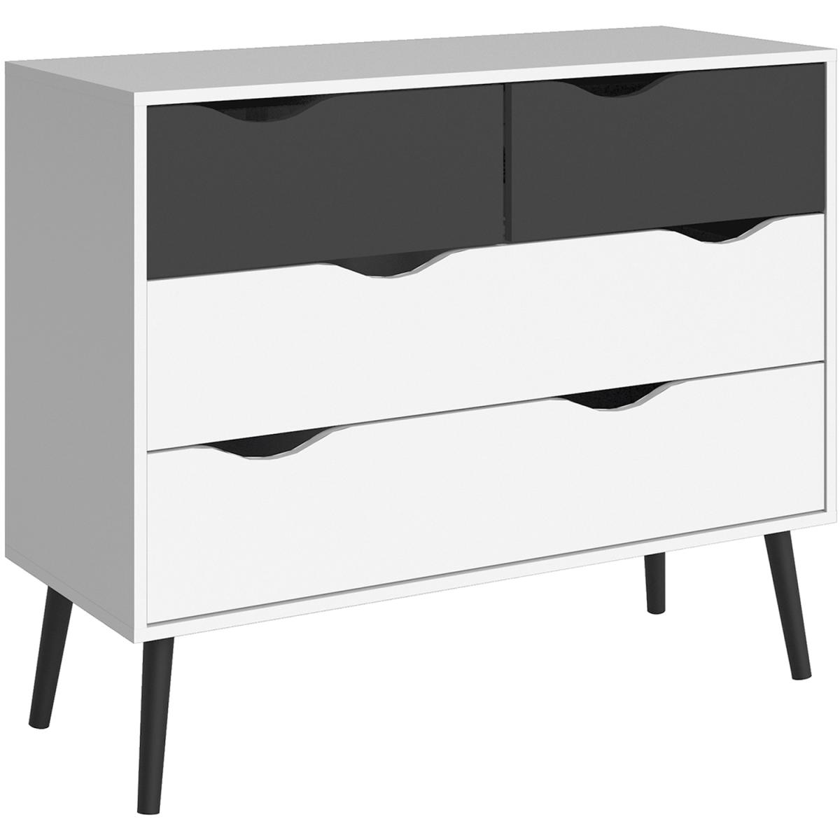 Toyen Chest of Four Drawers - White and Black Matt – image 10
