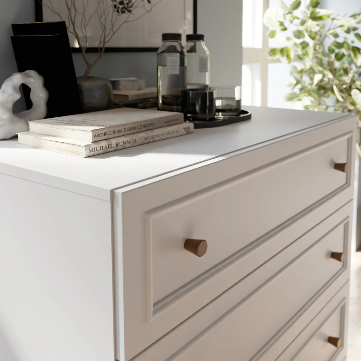 Wensley 3 Drawer Chest in Light Grey and Oak - Light Grey & Oak – image 2