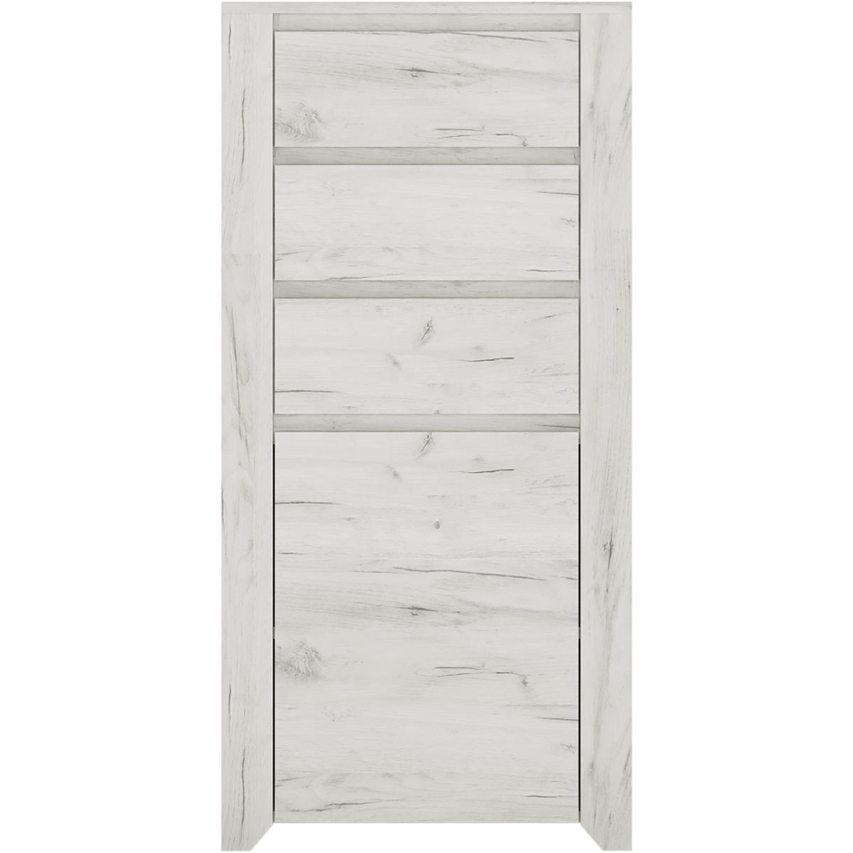 Marbel One Door Three Drawer Chest - White Craft Oak – image 6