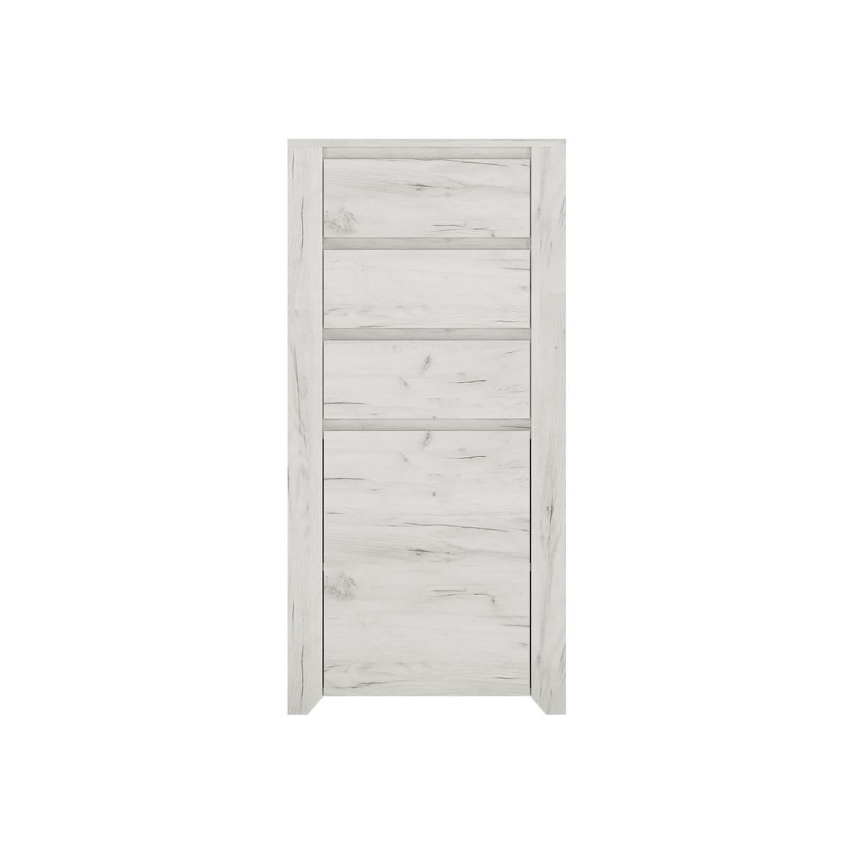 Marbel One Door Three Drawer Chest - White Craft Oak – image 1