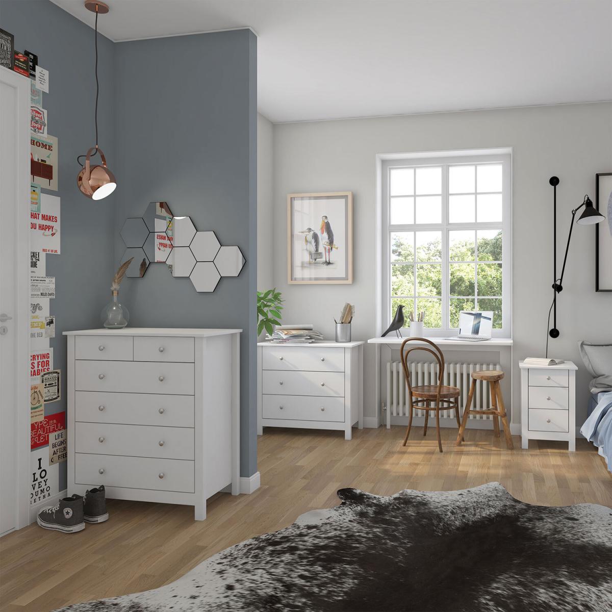 Florence 3 Drawer Chest White – image 8