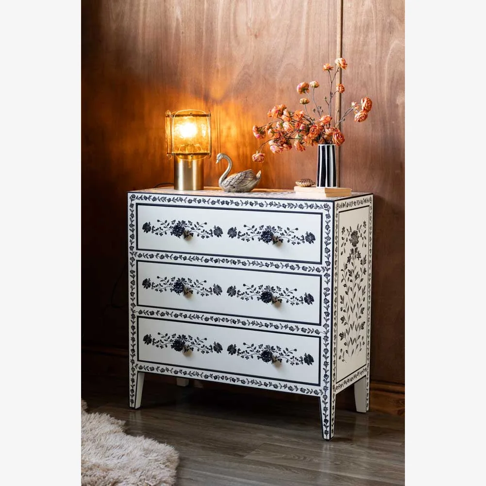 Monochrome Rose Noir Chest Of Drawers
