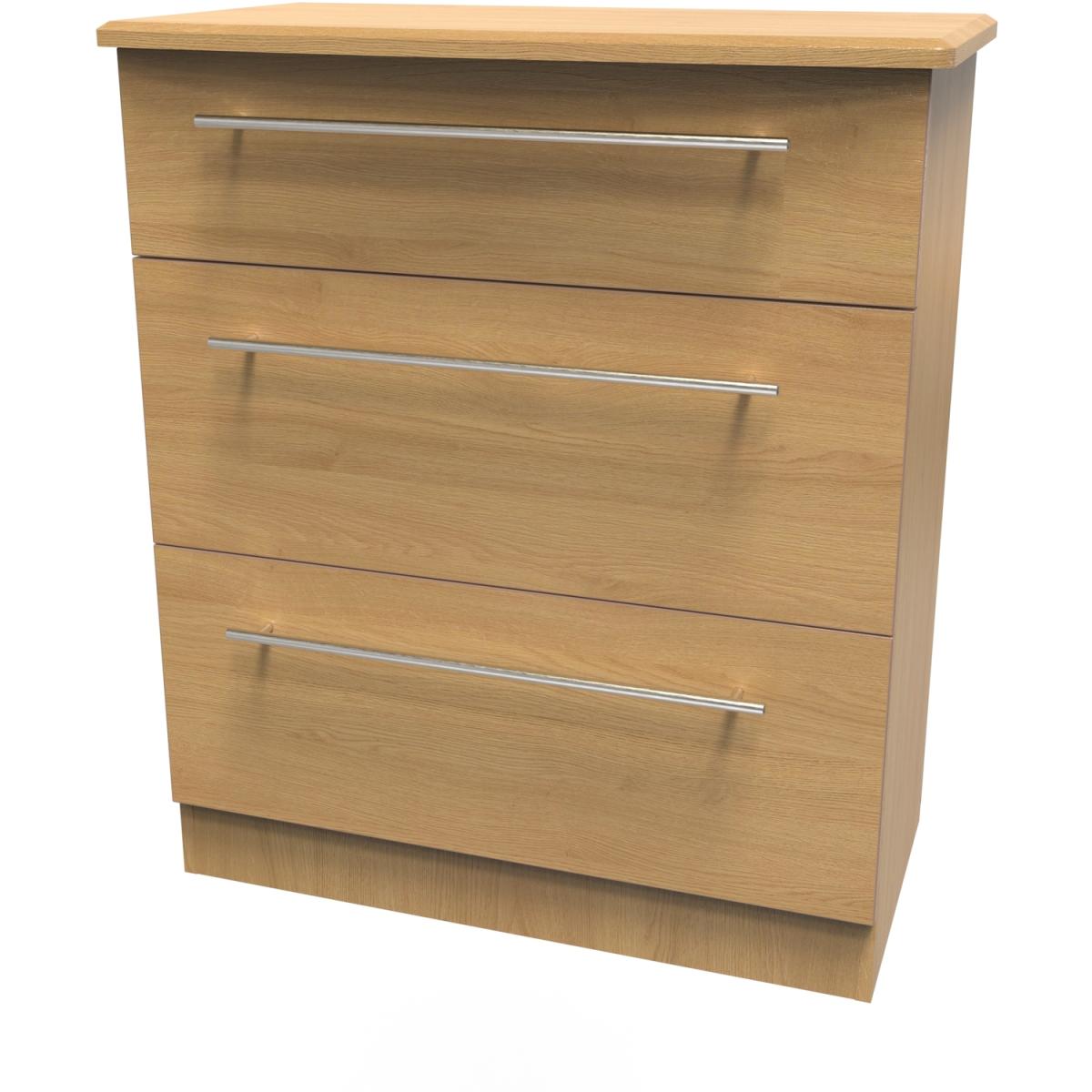 Sherwood Ready Assembled 3 Drawer Deep Chest - Modern Oak – image 9