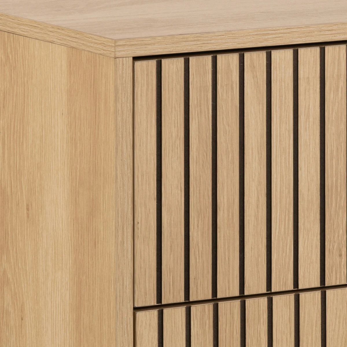 Albany Chest of 3 Drawers in Oak/Black Legs - Oak & Black – image 7