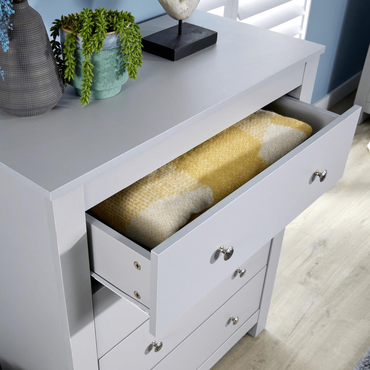 Nyon 4 Drawer Bedroom Storage Chest Unit - Grey - Grey – image 5