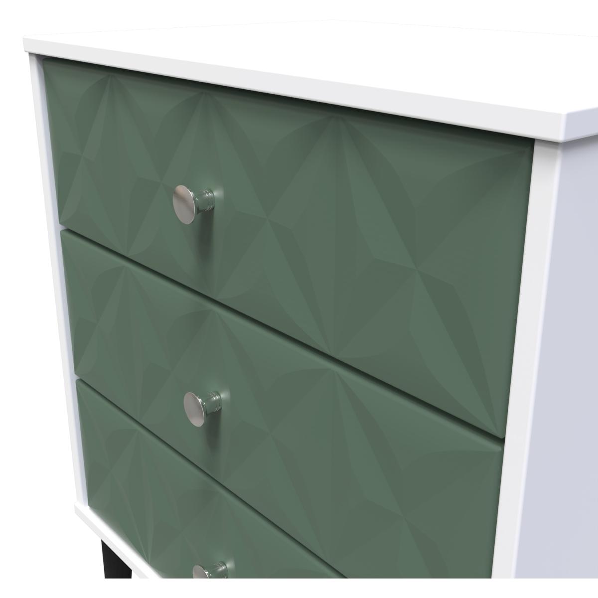 Pixel Ready Assembled 3 Drawer Midi Chest - Labrador Green & White – image 4