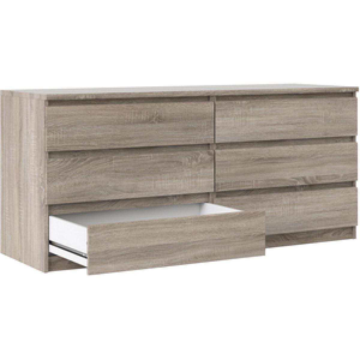 Columbia Wide Chest of Six Drawers - Truffle Oak – image 15