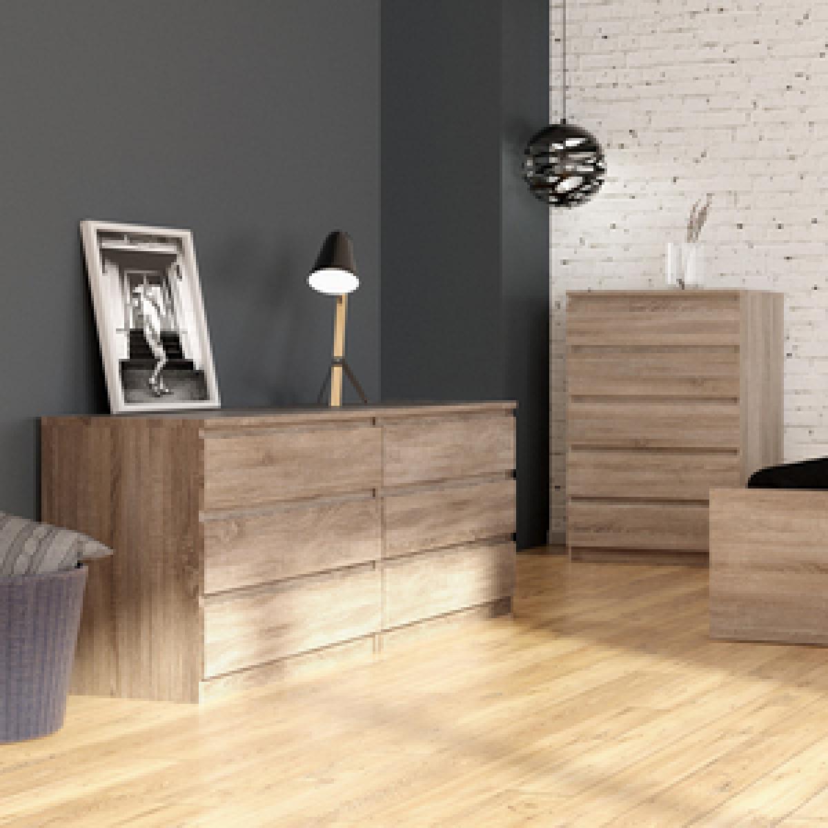 Columbia Wide Chest of Six Drawers - Truffle Oak – image 17