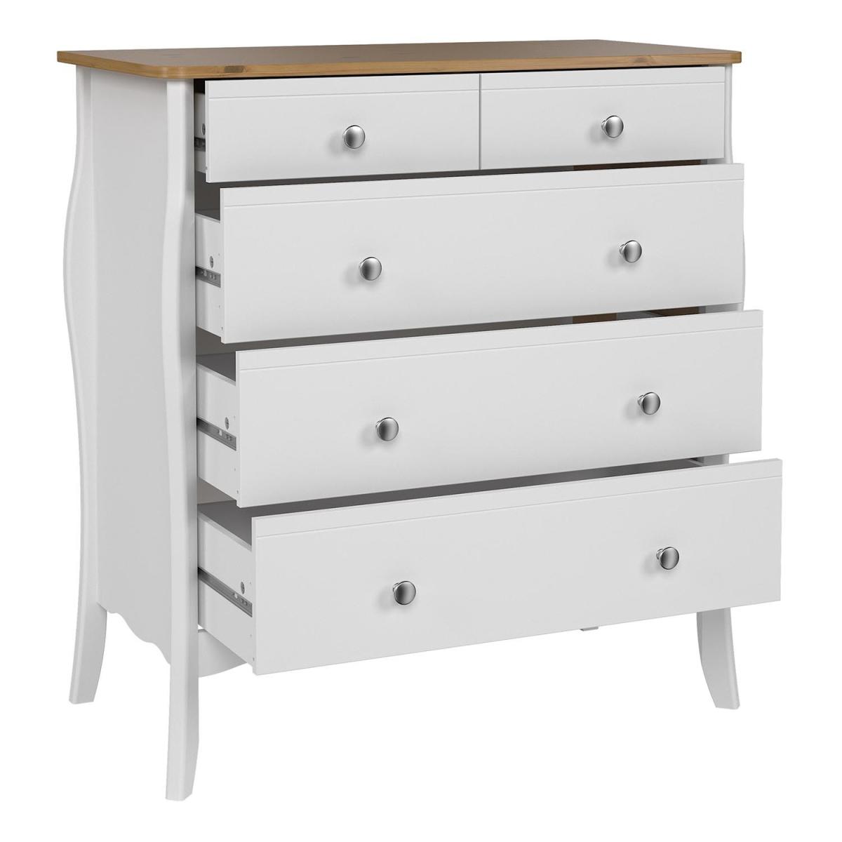 Baroque 6-Drawer Chest - White & Pine – image 4