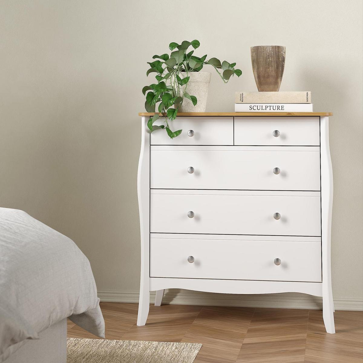 Baroque 6-Drawer Chest - White & Pine – image 5