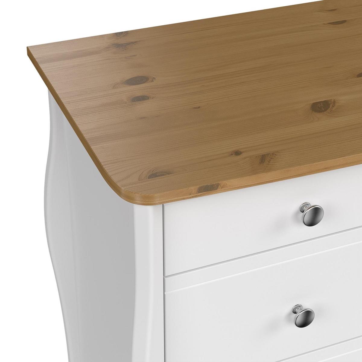 Baroque 6-Drawer Chest - White & Pine – image 6