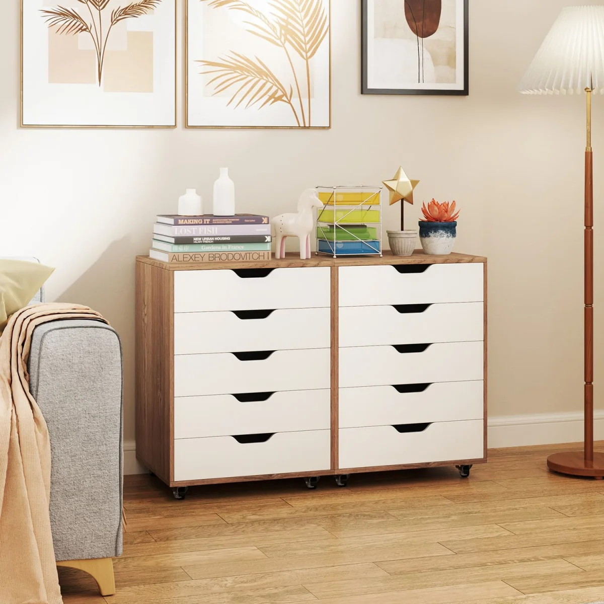 Wheeled Lockable 5-Drawer Dresser – image 4