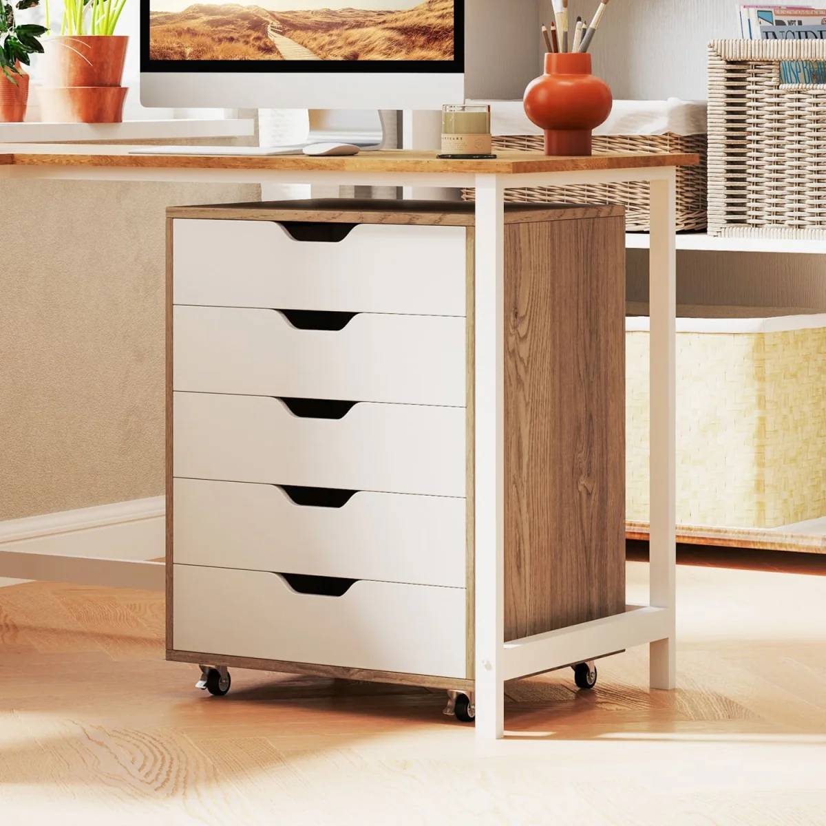 Wheeled Lockable 5-Drawer Dresser – image 5