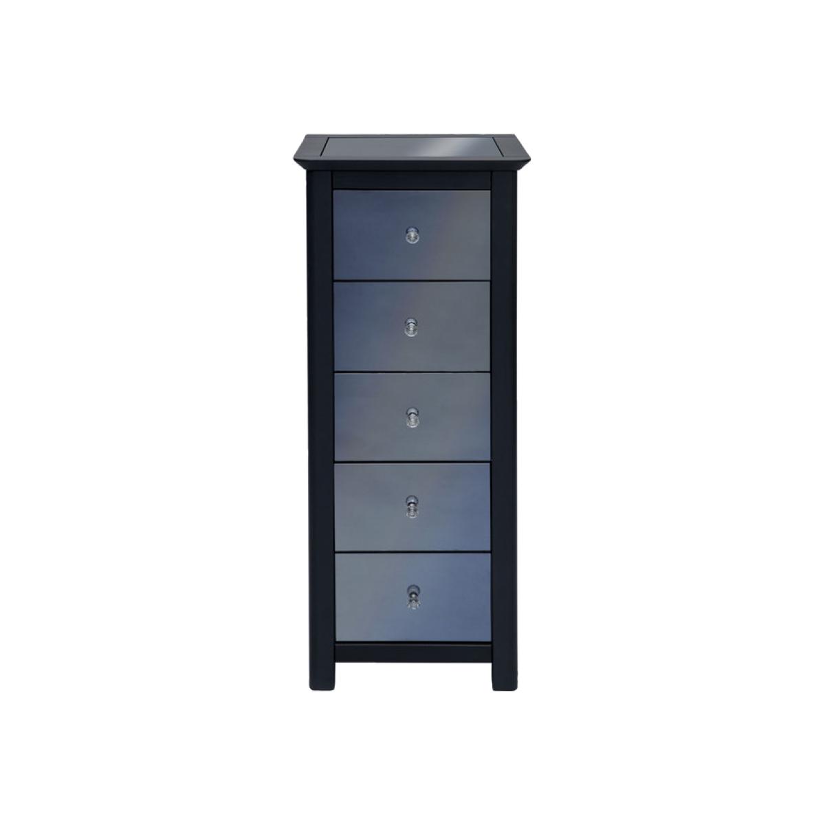 Ayr 5 Drawer Narrow Mirrored Chest – image 1