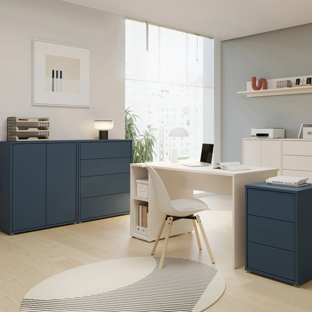Alice Springs 4 Drawer Chest with Push-Open Drawers in Sage Green - Night Blue – image 25