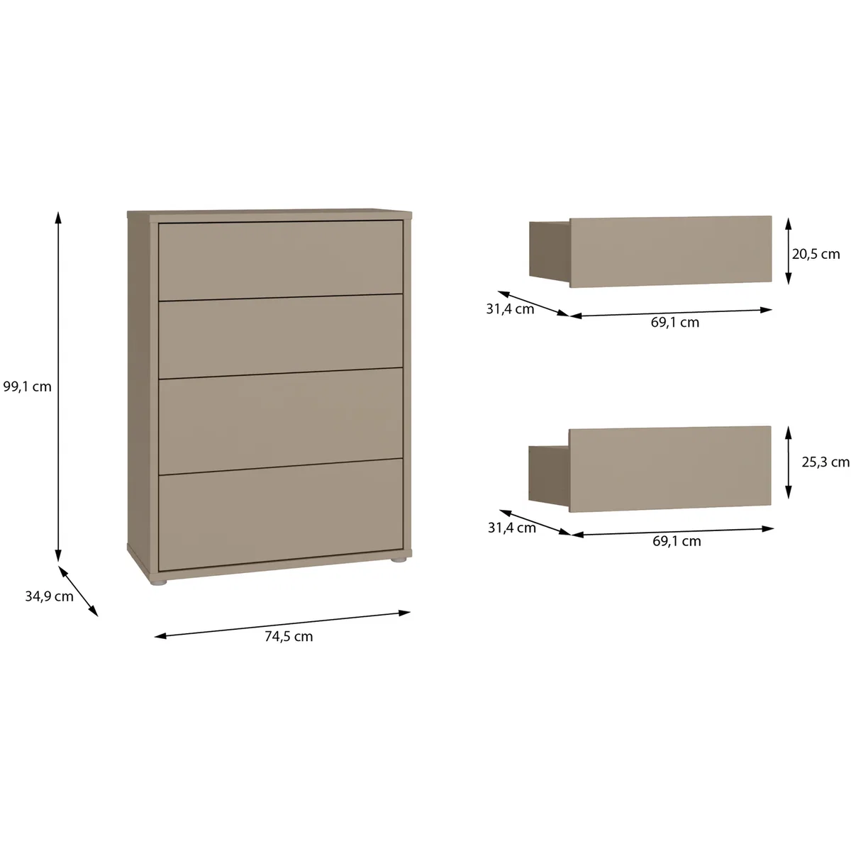Alice Springs 4 Drawer Chest with Push-Open Drawers in Sage Green - Night Blue – image 36