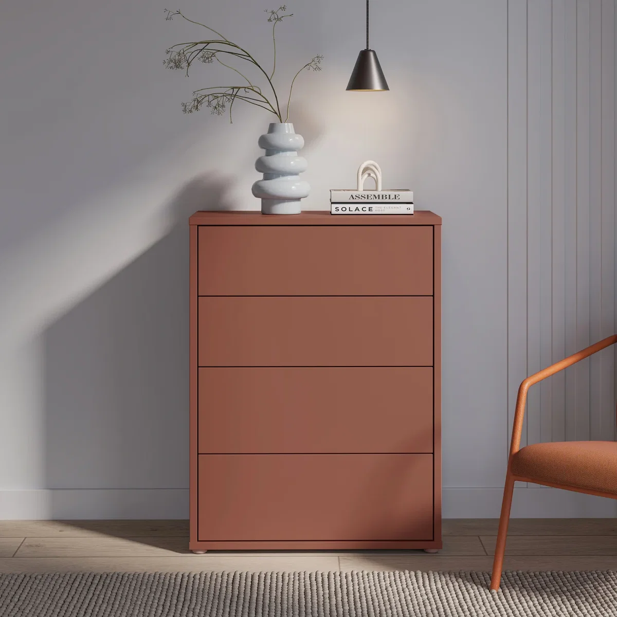 Alice Springs 4 Drawer Chest with Push-Open Drawers in Sage Green - Night Blue – image 37