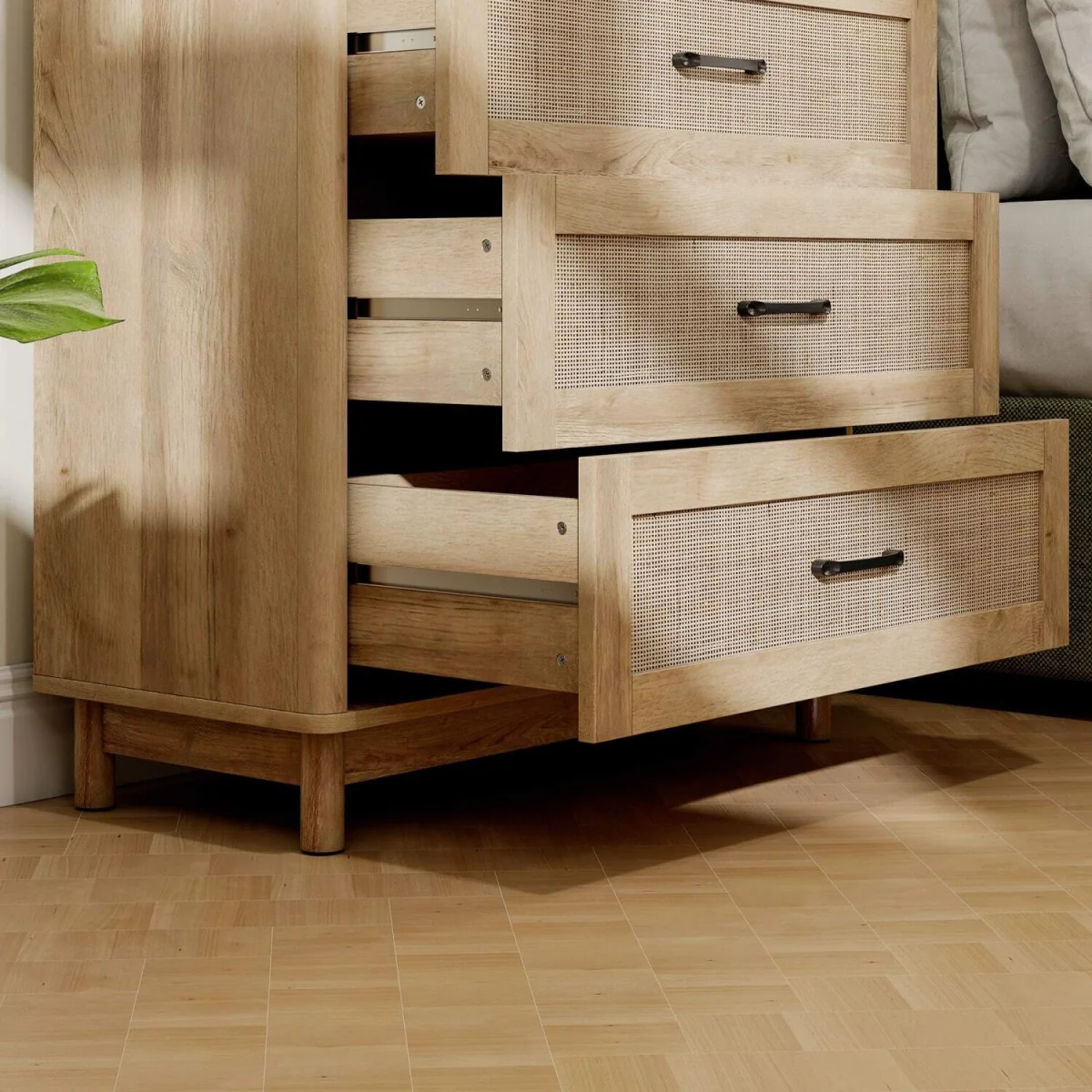 Zima Wood oak-effect 3-drawer storage chest 76 cm wide – image 2
