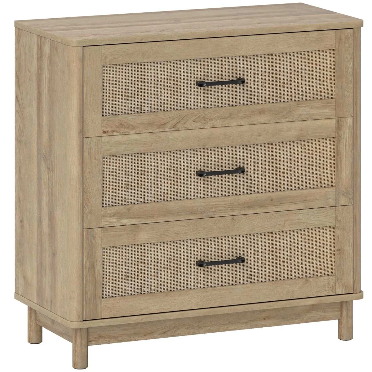 Zima Wood oak-effect 3-drawer storage chest 76 cm wide – image 3