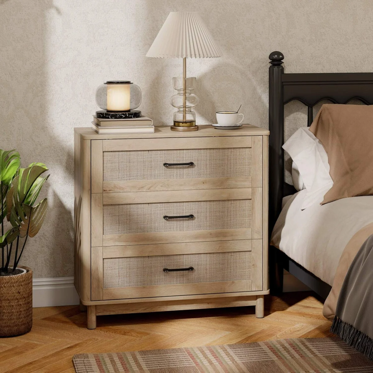 Zima Wood oak-effect 3-drawer storage chest 76 cm wide – image 4